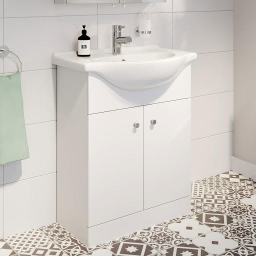 Alpine Free Standing Vanity Unit & Basin - Flat Pack Matte White 650mm Price Comparisons | Compare The Build