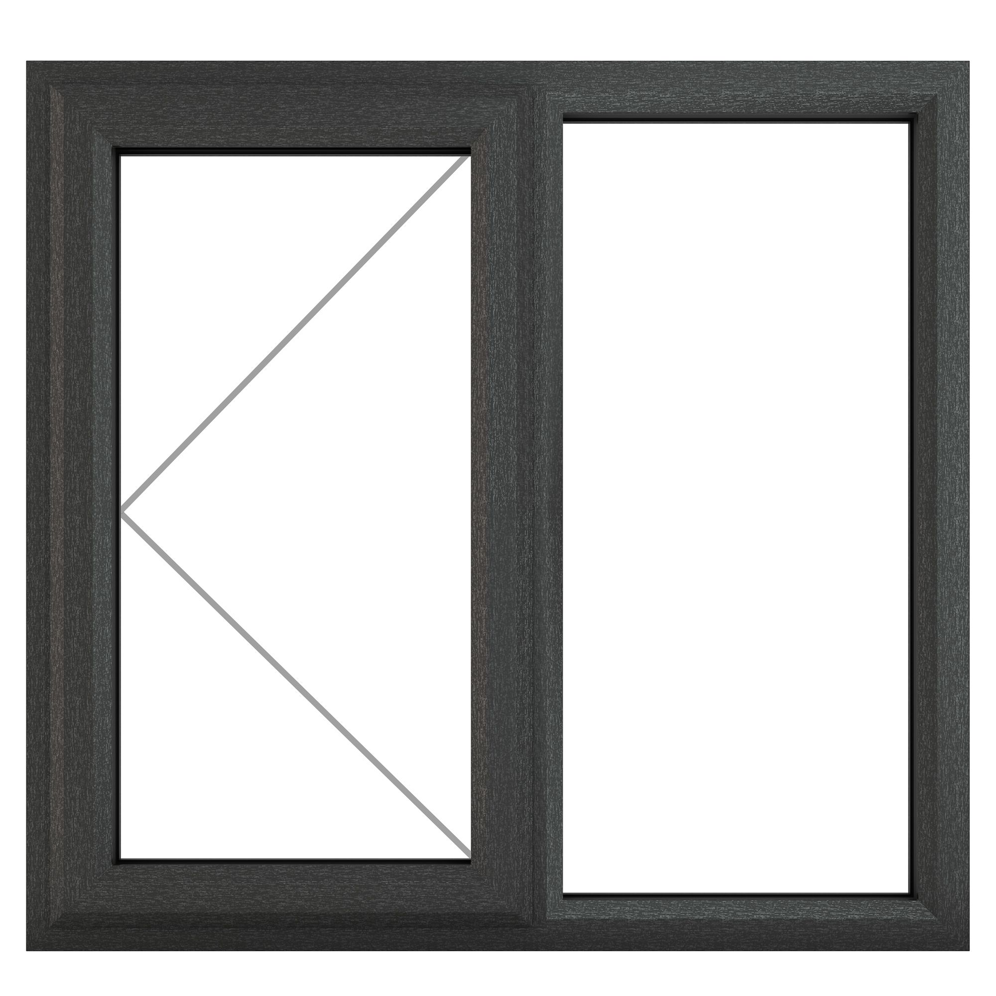 GoodHome Clear Double Glazed Grey Upvc Left-Handed Window, (H)965mm (W)905mm | Compare The Build