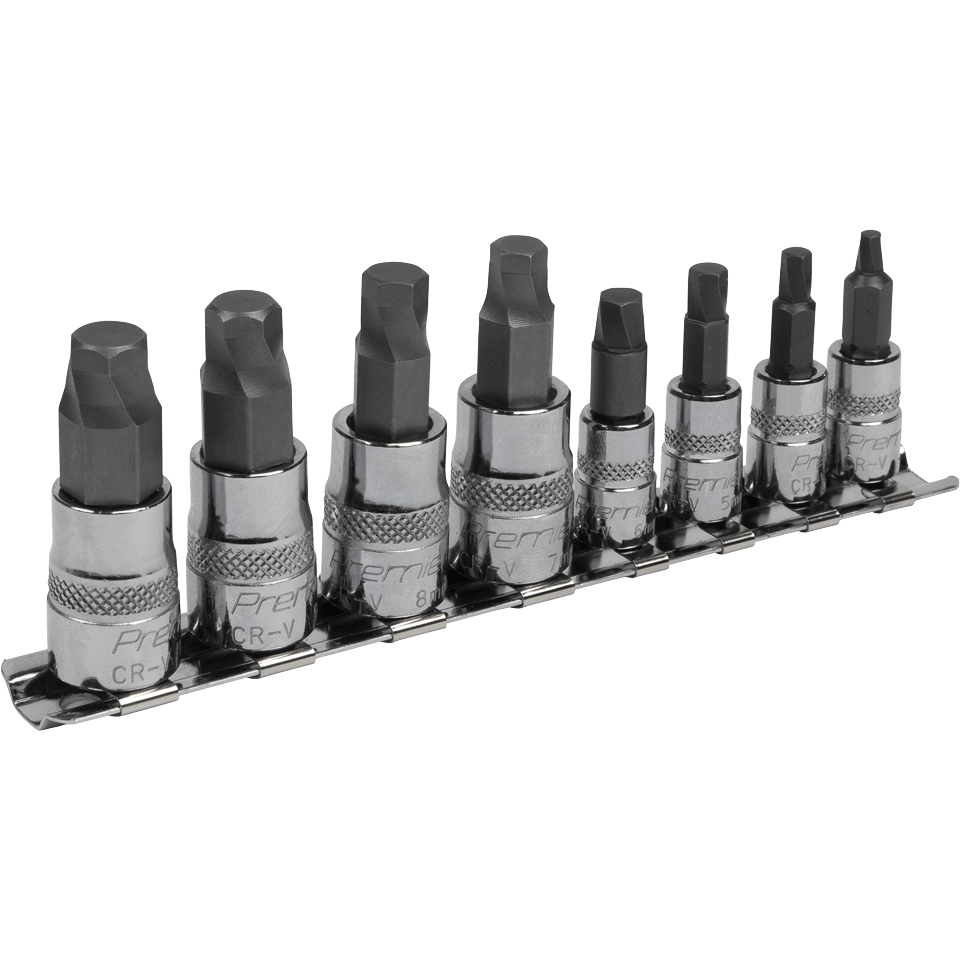 Sealey 8 Piece 1/4" and 3/8" Drive Lock On Hexagon Socket Bit Set Metric Combination Price Comparisons | Compare The Build