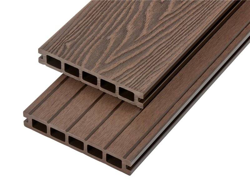 Woodgrain Effect Hollow Domestic Grade Composite Decking Board 4000mm x 150mm x 25mm - Coffee Price Comparisons | Compare The Build