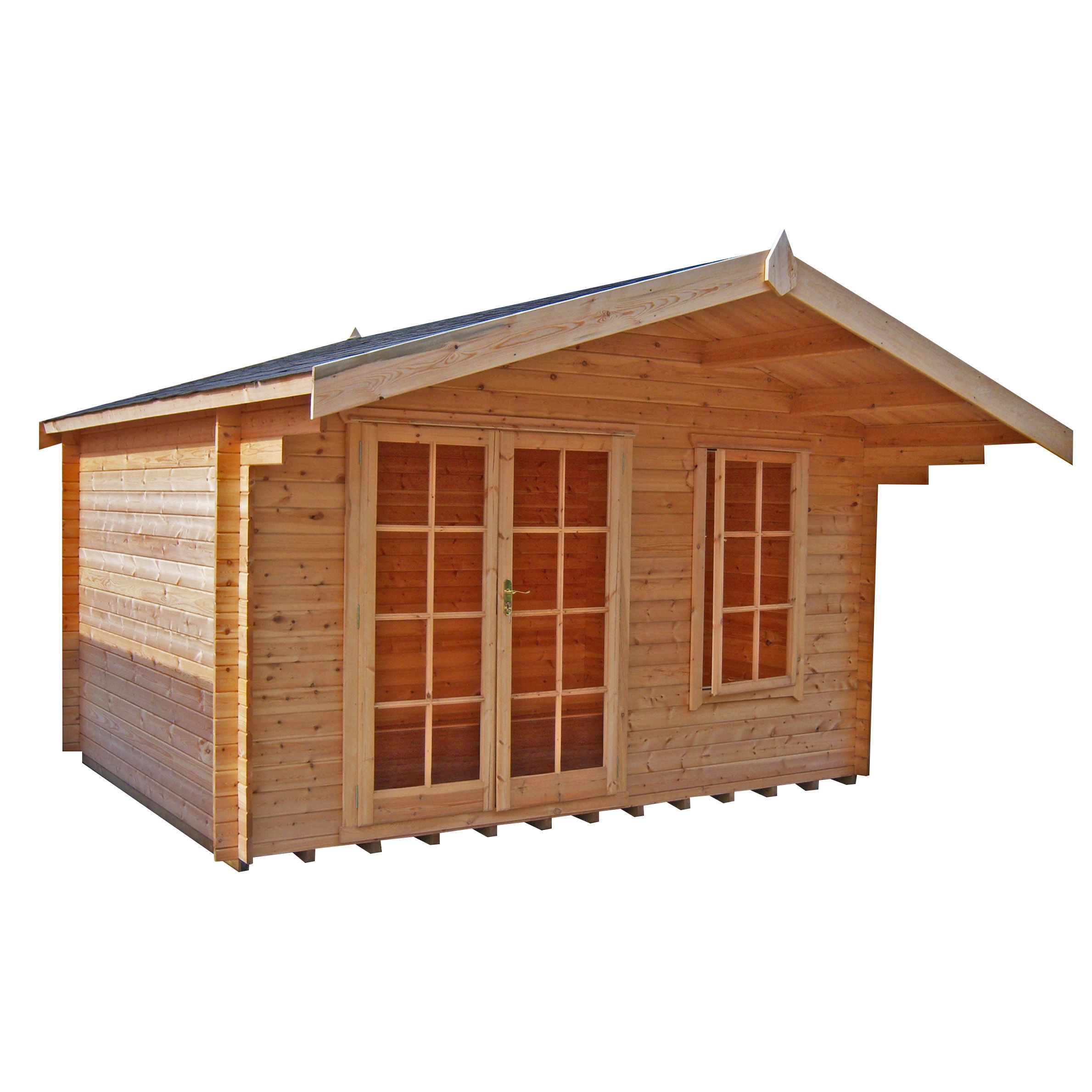 Shire Cannock 10X10 Toughened Glass Apex Tongue & Groove Wooden Cabin Price Comparisons | Compare The Build