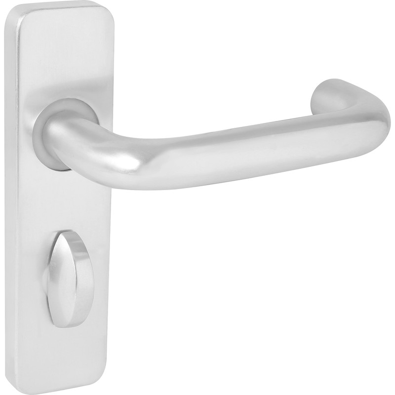 Eclipse Aluminium Round Bar Door Handles Bathroom Satin (Pair) in Silver Price Comparisons | Compare The Build