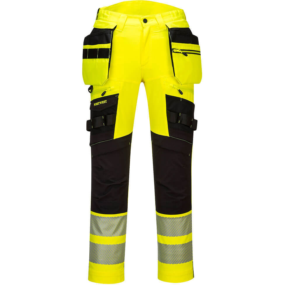 Portwest DX4 Hi Vis Detachable Holster Pocket Trousers Yellow / Black 46" 31" Price Comparisons | Compare The Build