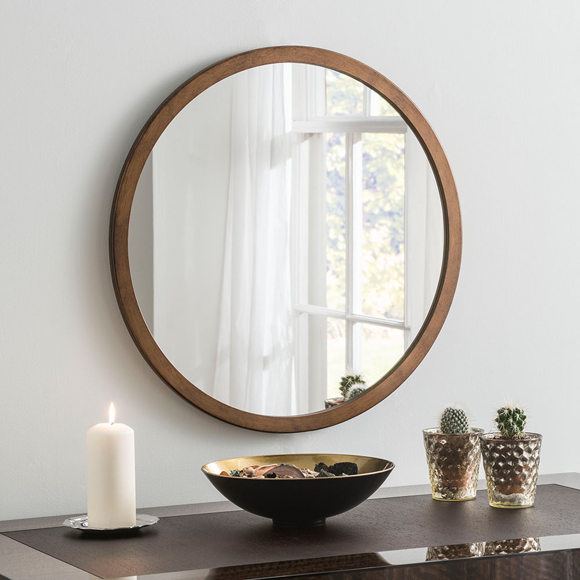 Yearn Classic Round Wall Mirror, Bronze 60cm Brown Price Comparisons | Compare The Build