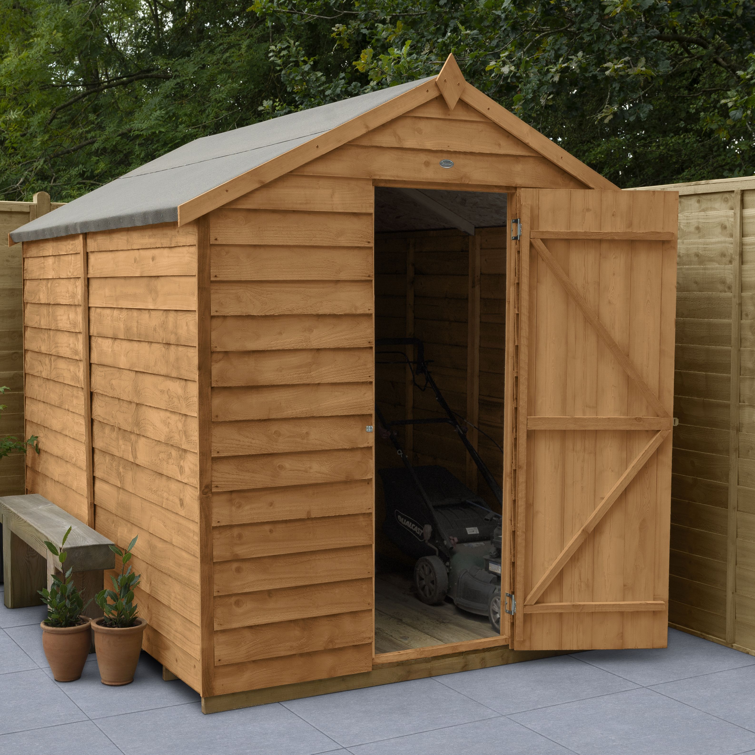 Forest Garden 8X6 Apex Dip Treated Overlap Wooden Shed With Floor (Base Included) Price Comparisons | Compare The Build