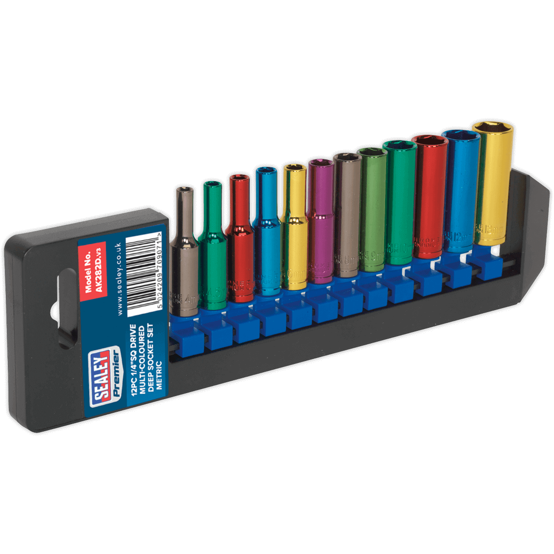 Sealey 12 Piece 1/4" Drive Coloured Deep Hex WallDrive Socket Set Metric 1/4" Price Comparisons | Compare The Build