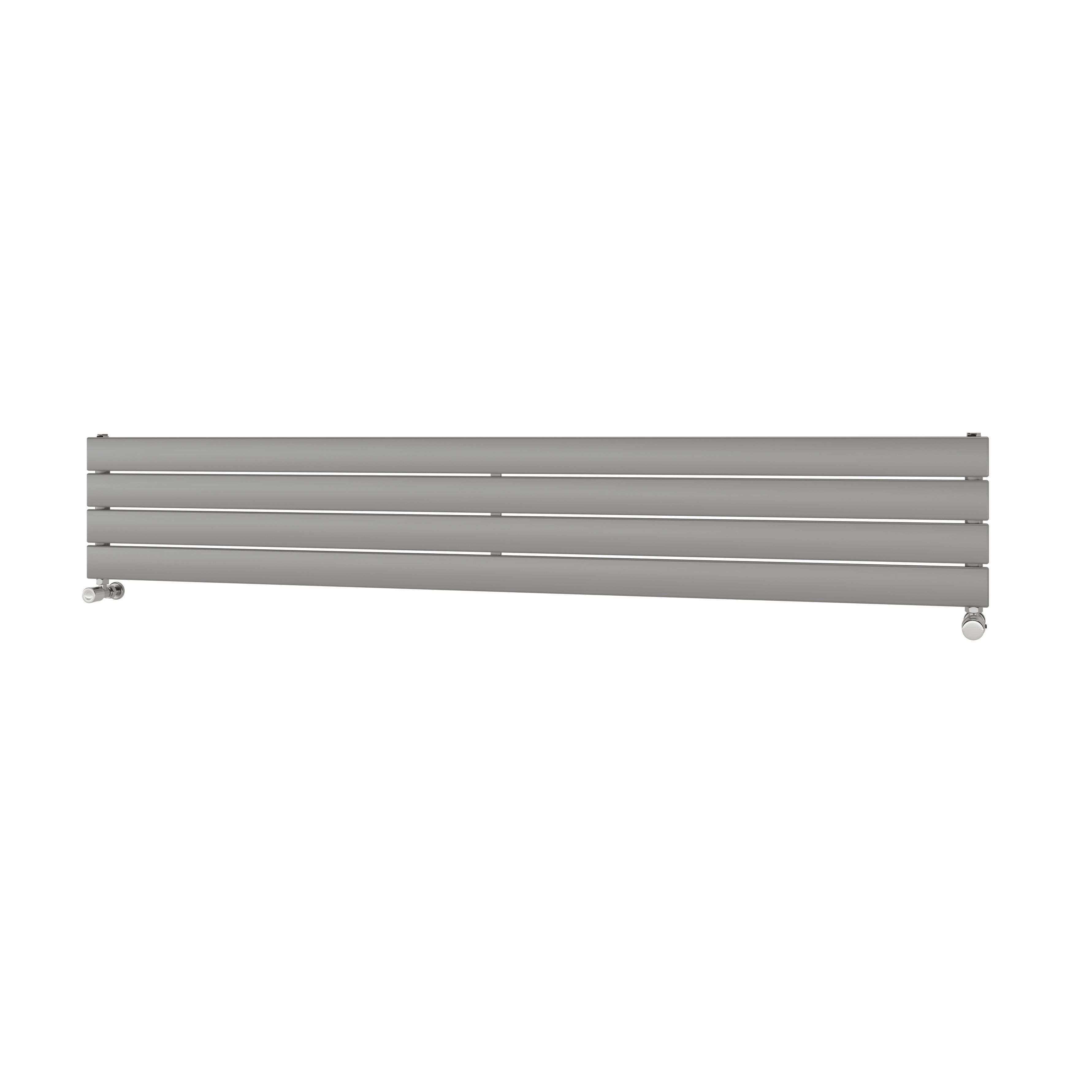 Ximax Vertirad Satin Silver Effect Horizontal Designer Panel Radiator, (W)1800mm X (H)295mm | Compare The Build