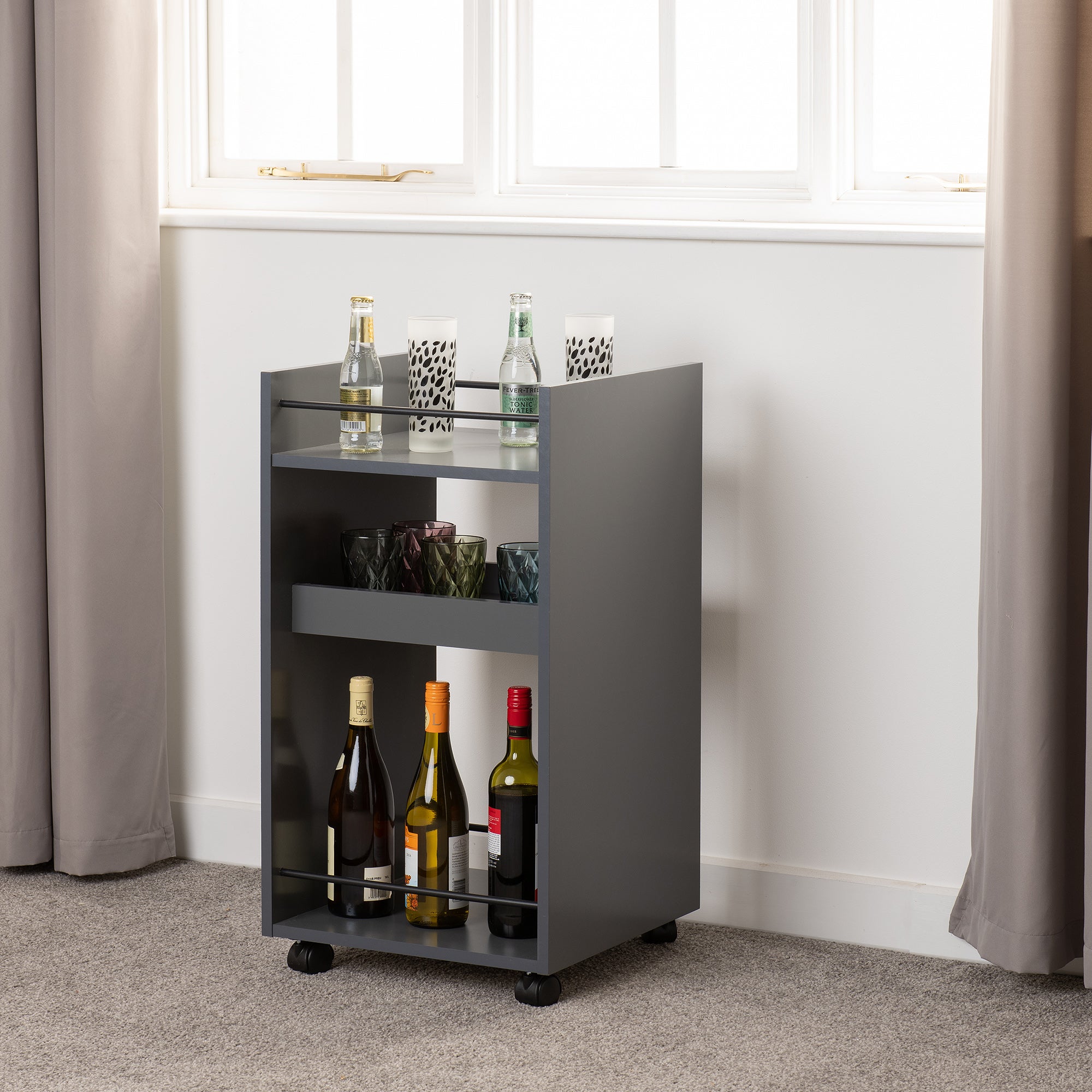 Naples Serving Cart Grey Grey Price Comparisons | Compare The Build