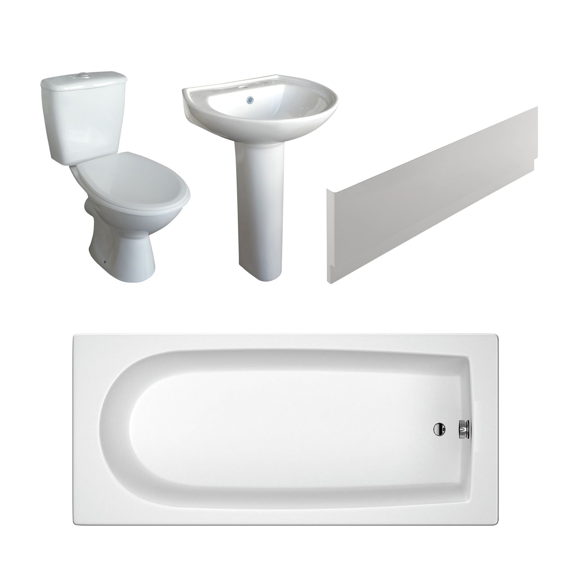 Plumbsure Bodmin White Open Back Close-Coupled Toilet & Full Pedestal Basin Price Comparisons | Compare The Build