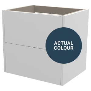 Duarti By Calypso Cascade 600mm Full Depth 2 Drawer Wall Hung Vanity Unit - Twilight Blue Price Comparisons | Compare The Build