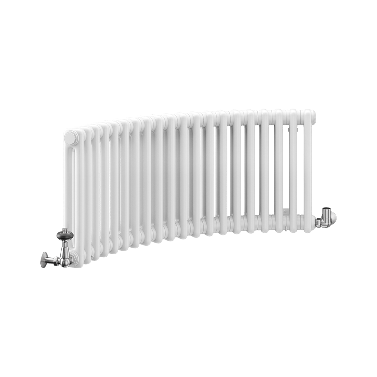 Nordic 2 Column Curved Horizontal Radiator, White, 400mm x 1284mm Price Comparisons | Compare The Build