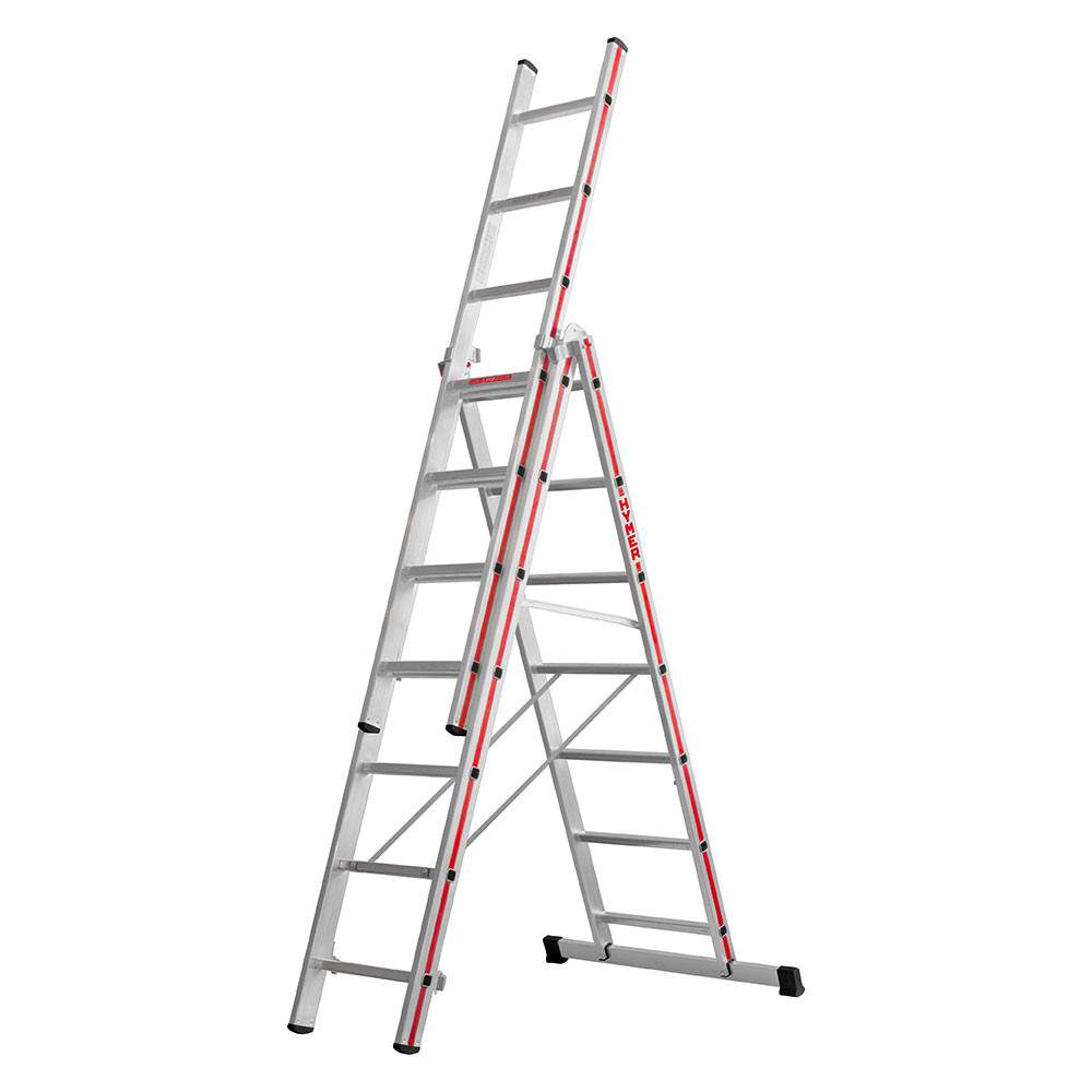 Hymer Red Line 3 Section Combination Ladder 2.07m - 4.87m 404721 Price Comparisons | Compare The Build