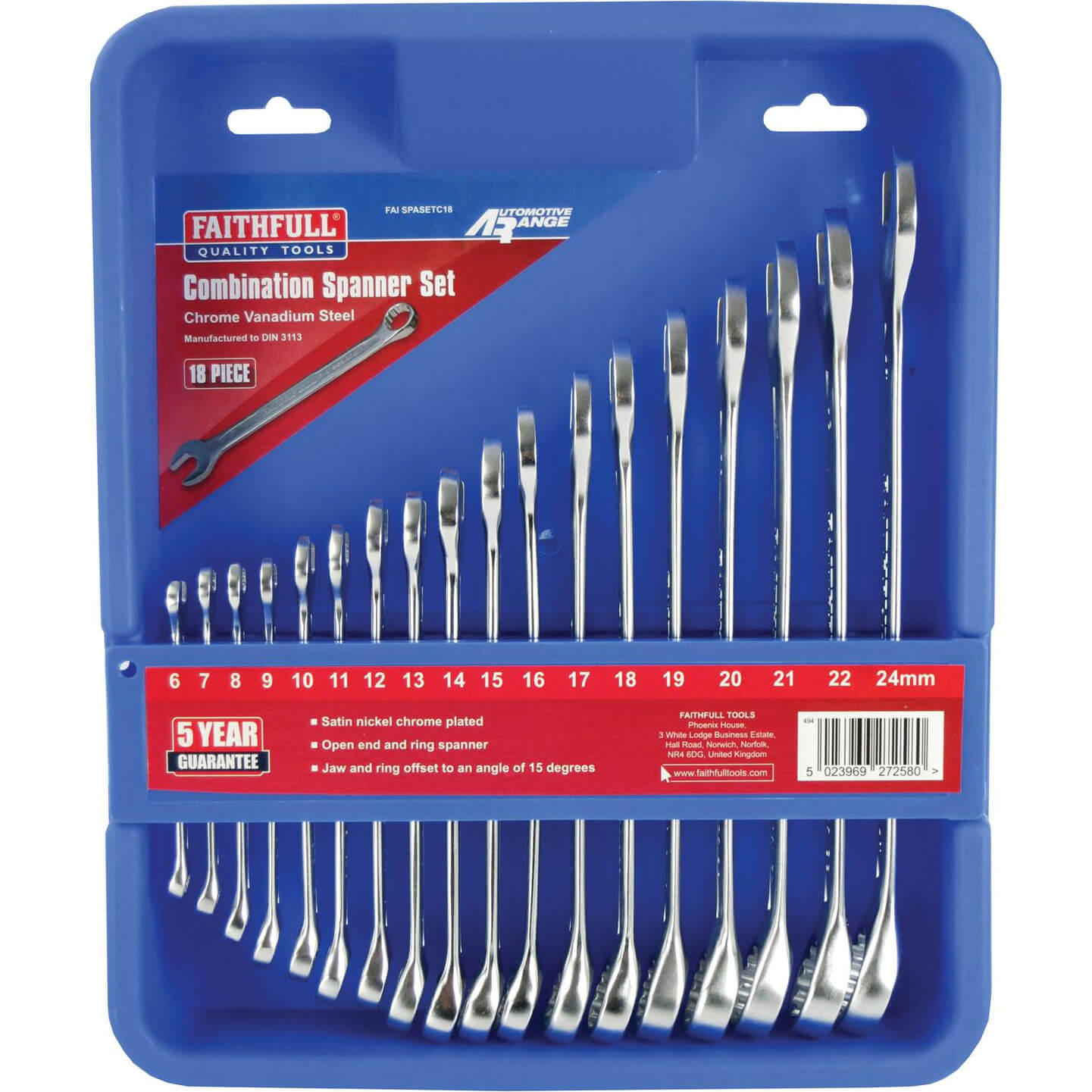 Faithfull 18 Piece Combination Spanner Set Metric Price Comparisons | Compare The Build