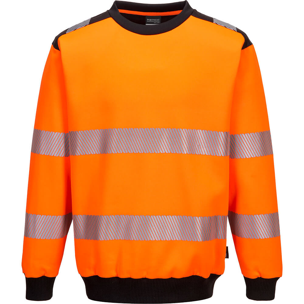 Portwest PW3 Hi Vis Crew Neck Sweatshirt Orange / Black L Price Comparisons | Compare The Build