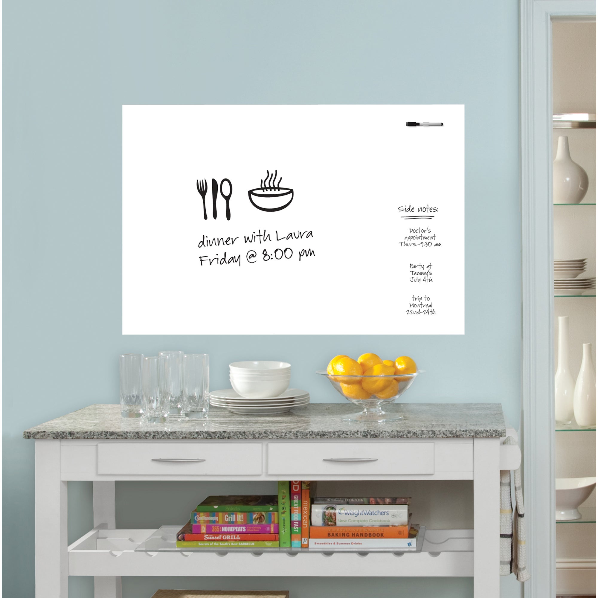 Wallpops Self Adhesive White Dry Erase Message Board White | Compare The Build