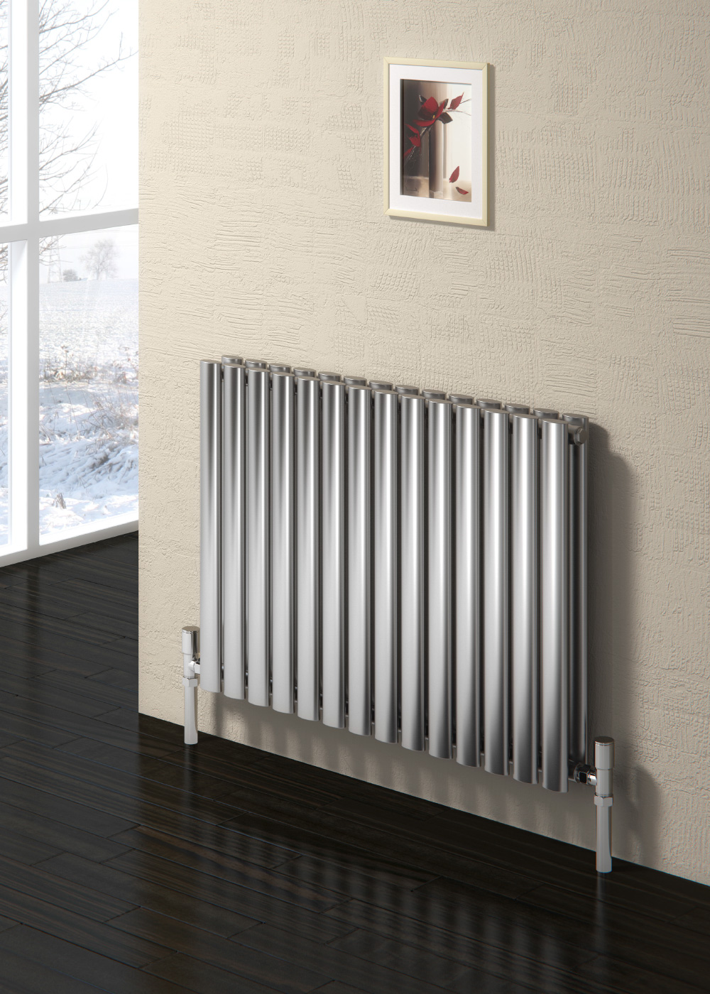 Reina Nerox Horizontal Designer Radiator, Satin, 600mm x 413mm | Compare The Build