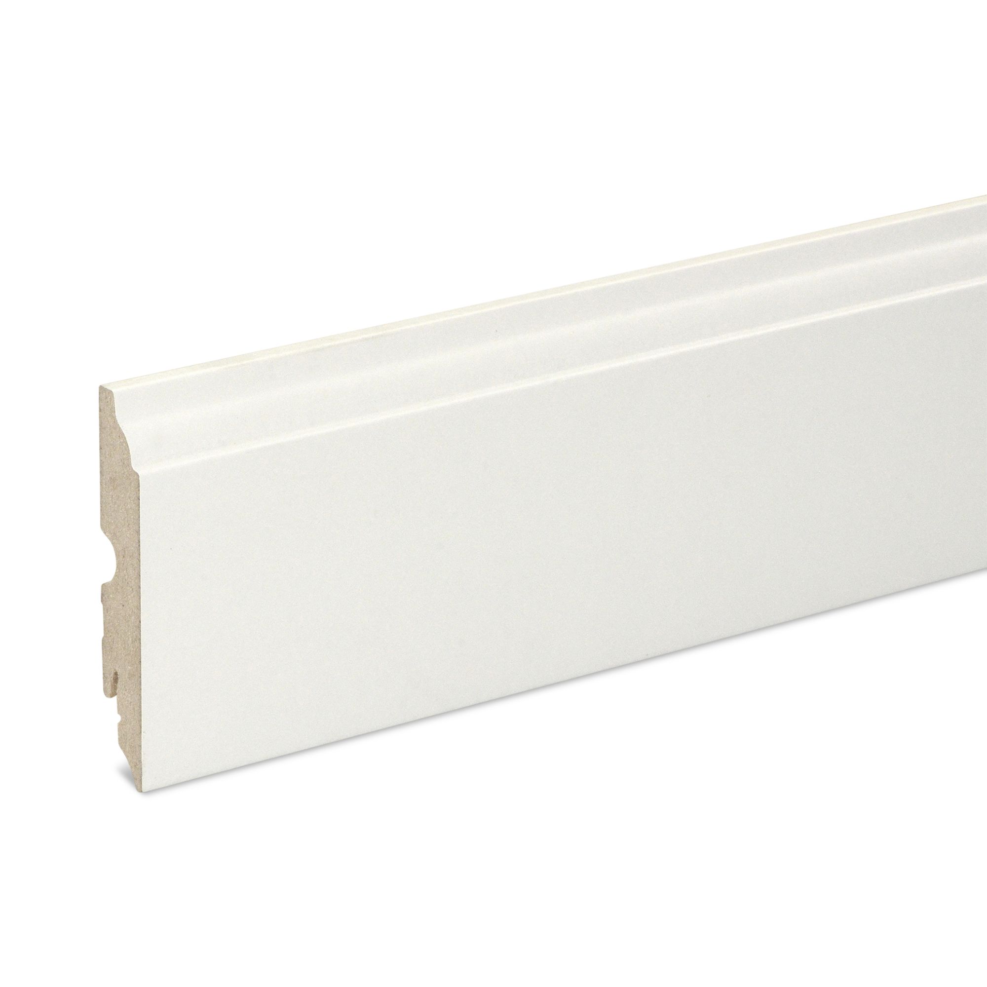 White MDF Skirting board (L)2.2m (W)90mm (T)16mm Price Comparisons | Compare The Build