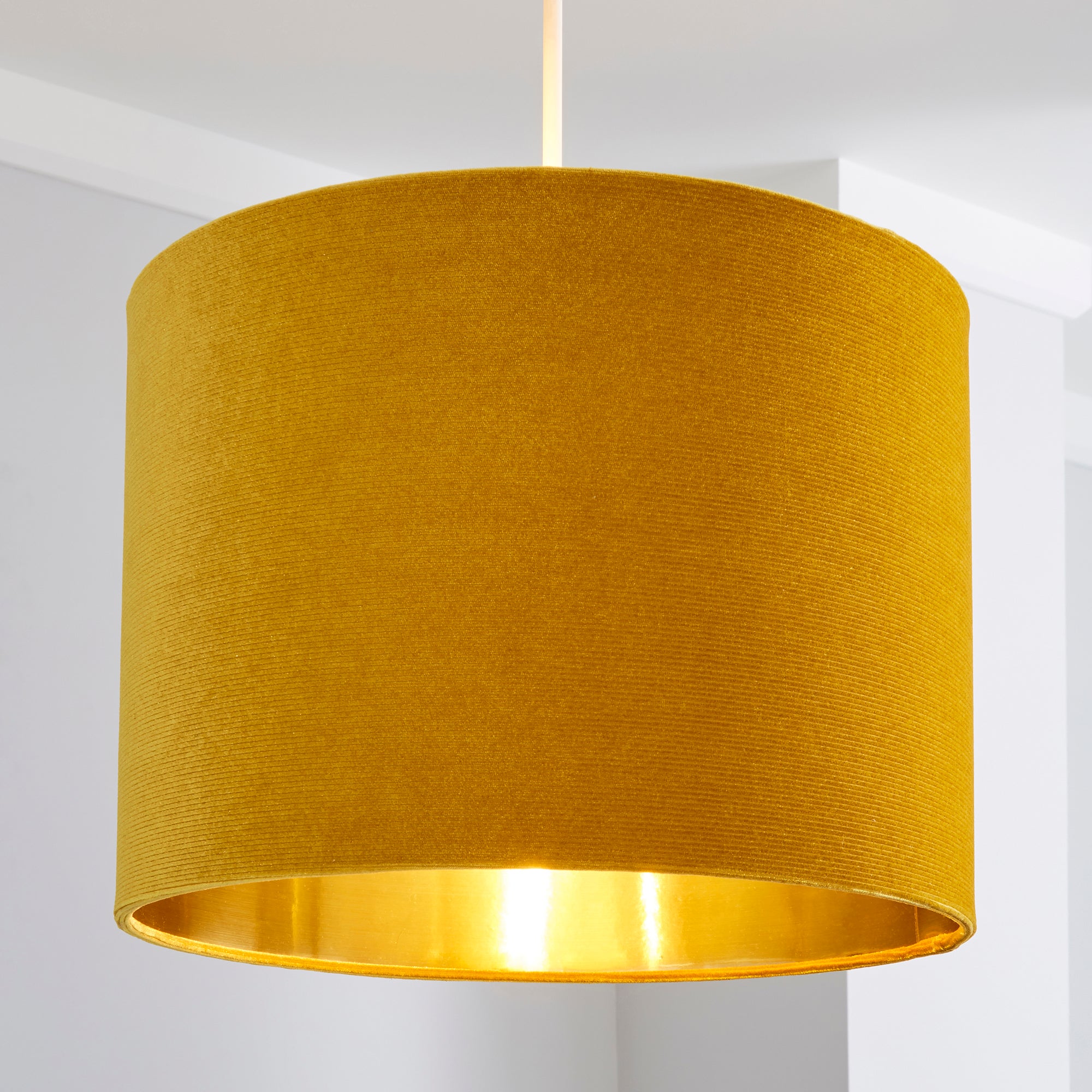 Santos Drum Lamp Shade 36cm Ochre Yellow Price Comparisons | Compare The Build