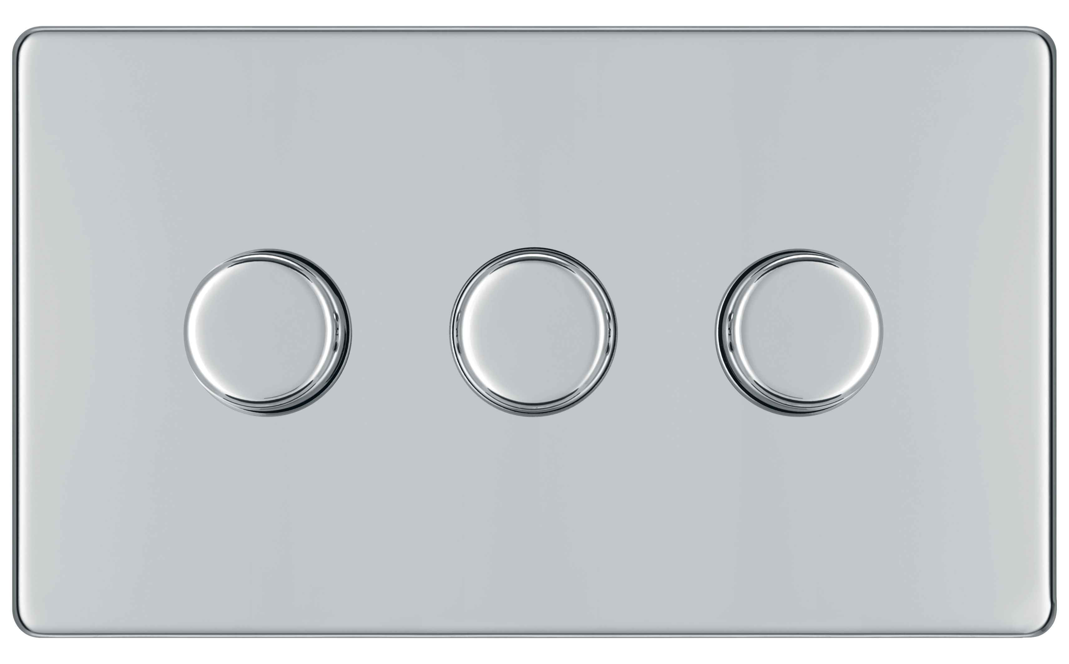 Colours Chrome Flat Profile Triple 2 Way Screwless Dimmer Switch Price Comparisons | Compare The Build