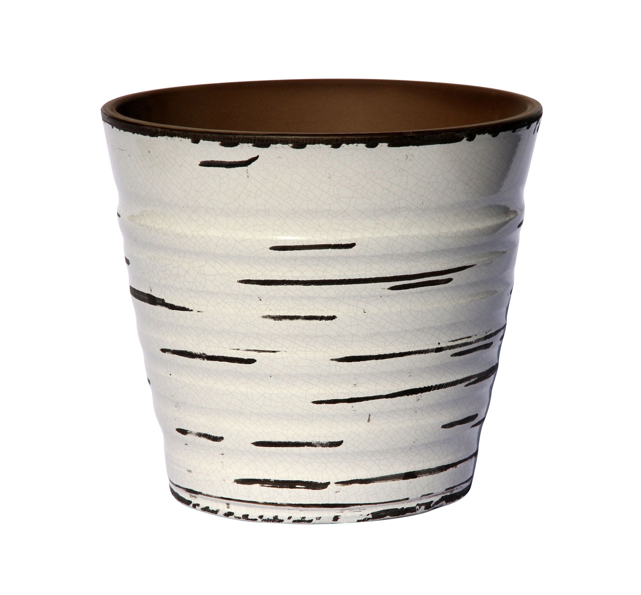 Verve Somer Round Glazed Terracotta White Glazed Plant Pot (H)265mm (Dia)240mm Price Comparisons | Compare The Build