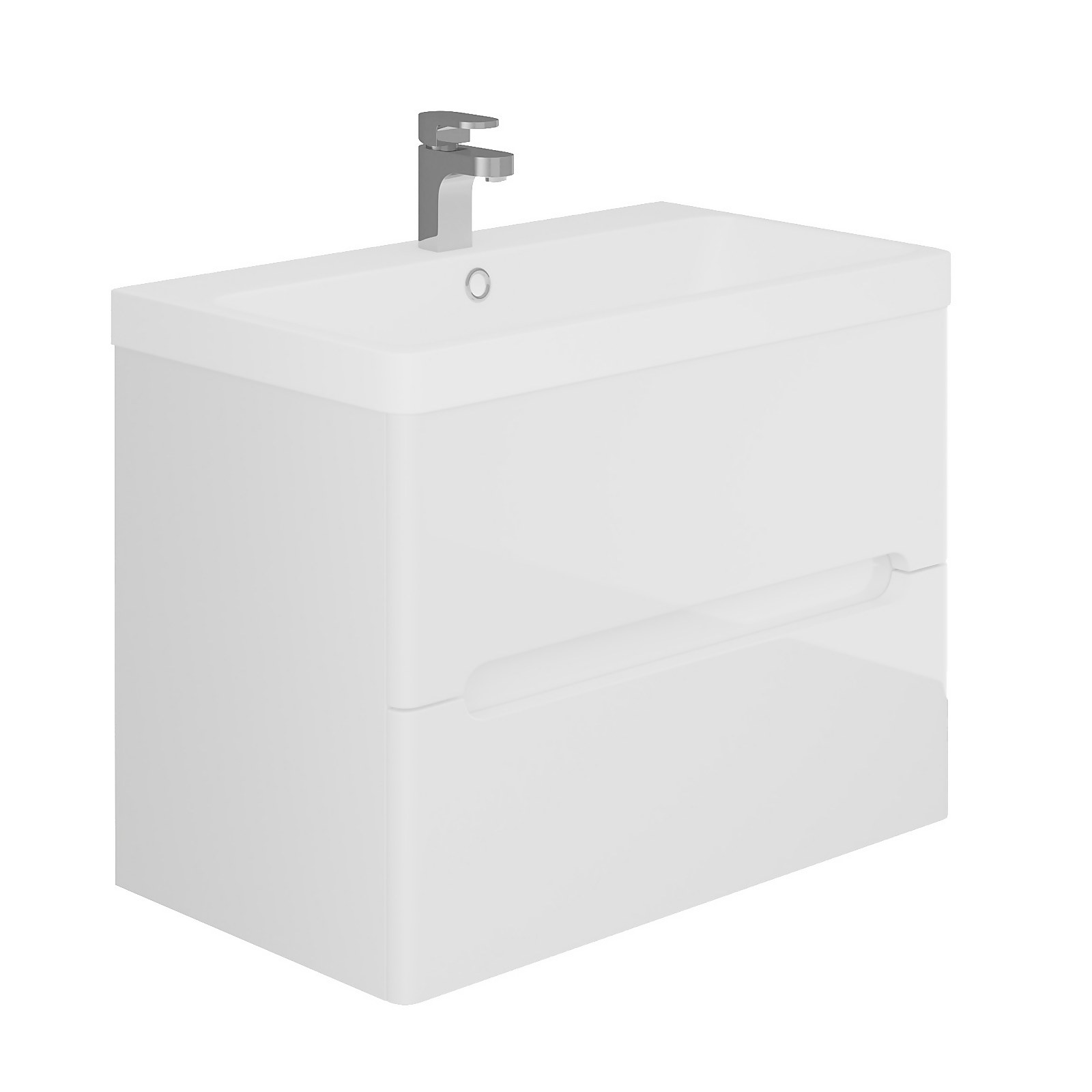 Bathstore Skye 800mm Wall Hung 2 Drawer Vanity Unit and Basin - White Price Comparisons | Compare The Build