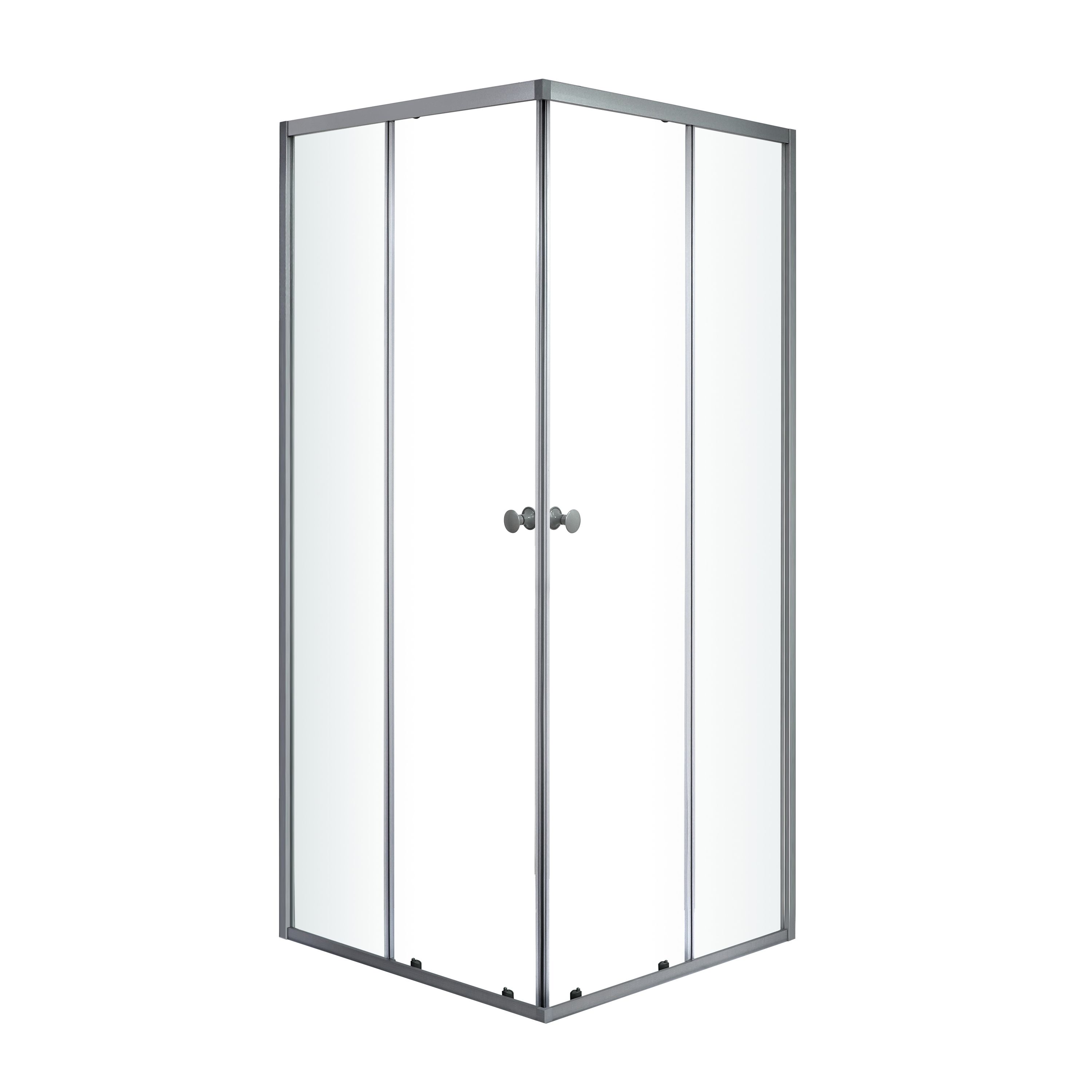 Arkell Square Grey Frame Square Shower Enclosure With Corner Entry Double Sliding Door (W)800mm (D)800mm Price Comparisons | Compare The Build