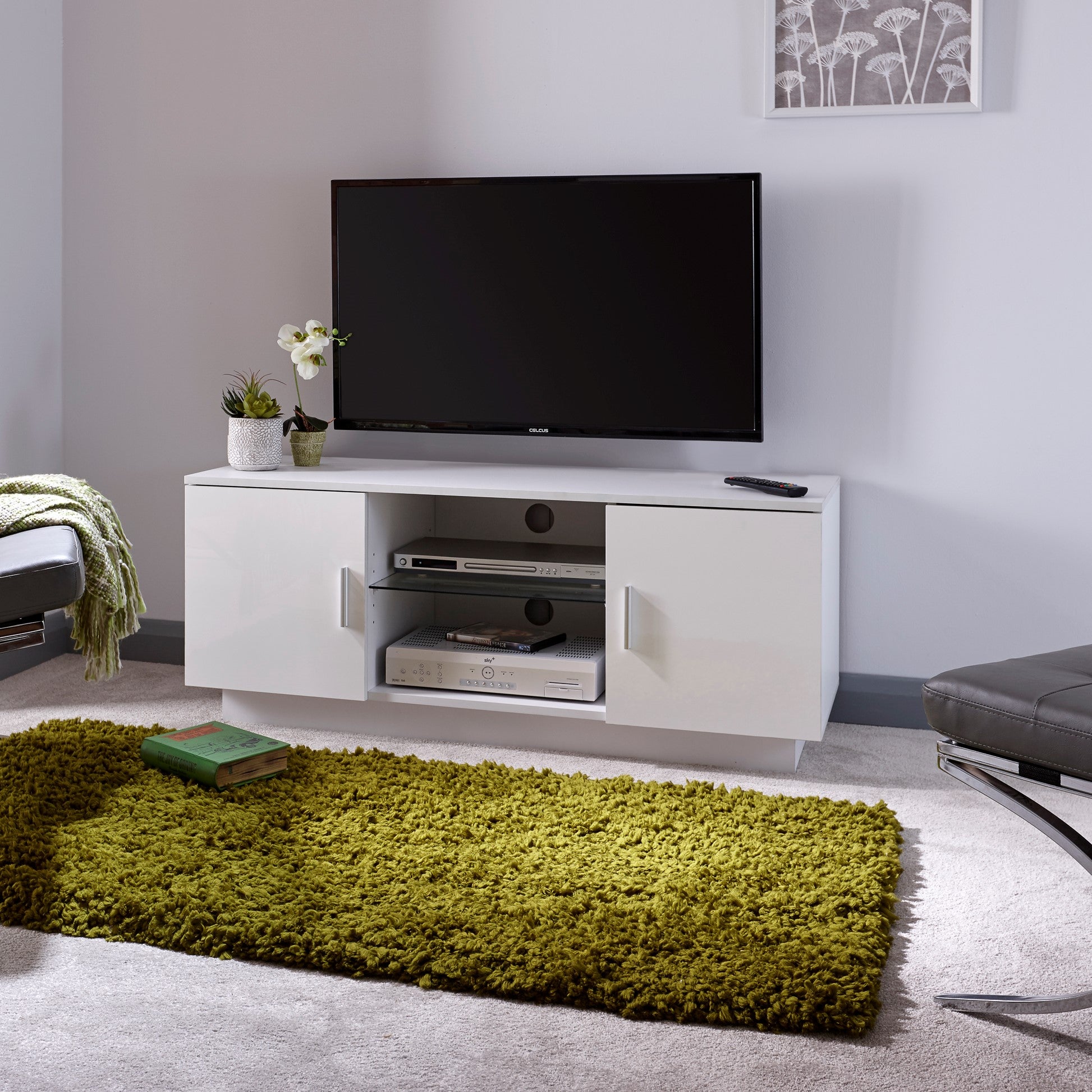 Lima White High Gloss TV Stand White Price Comparisons | Compare The Build