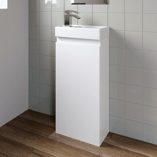 Artis Flat Pack White Gloss Cloakroom Vanity Unit & Basin - 400mm Width | Compare The Build