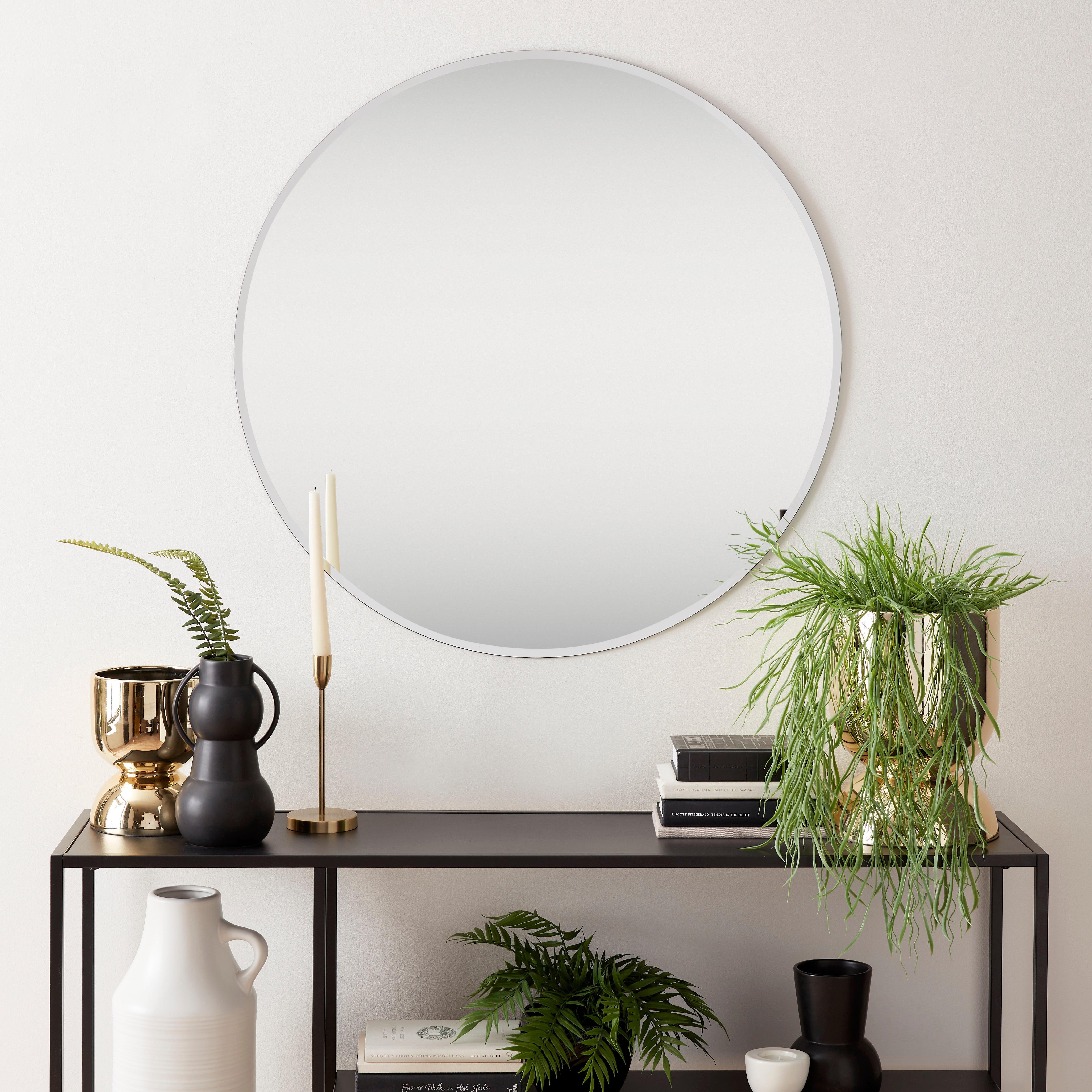 Frameless Round Apartment Mirror, 80cm Silver Price Comparisons | Compare The Build