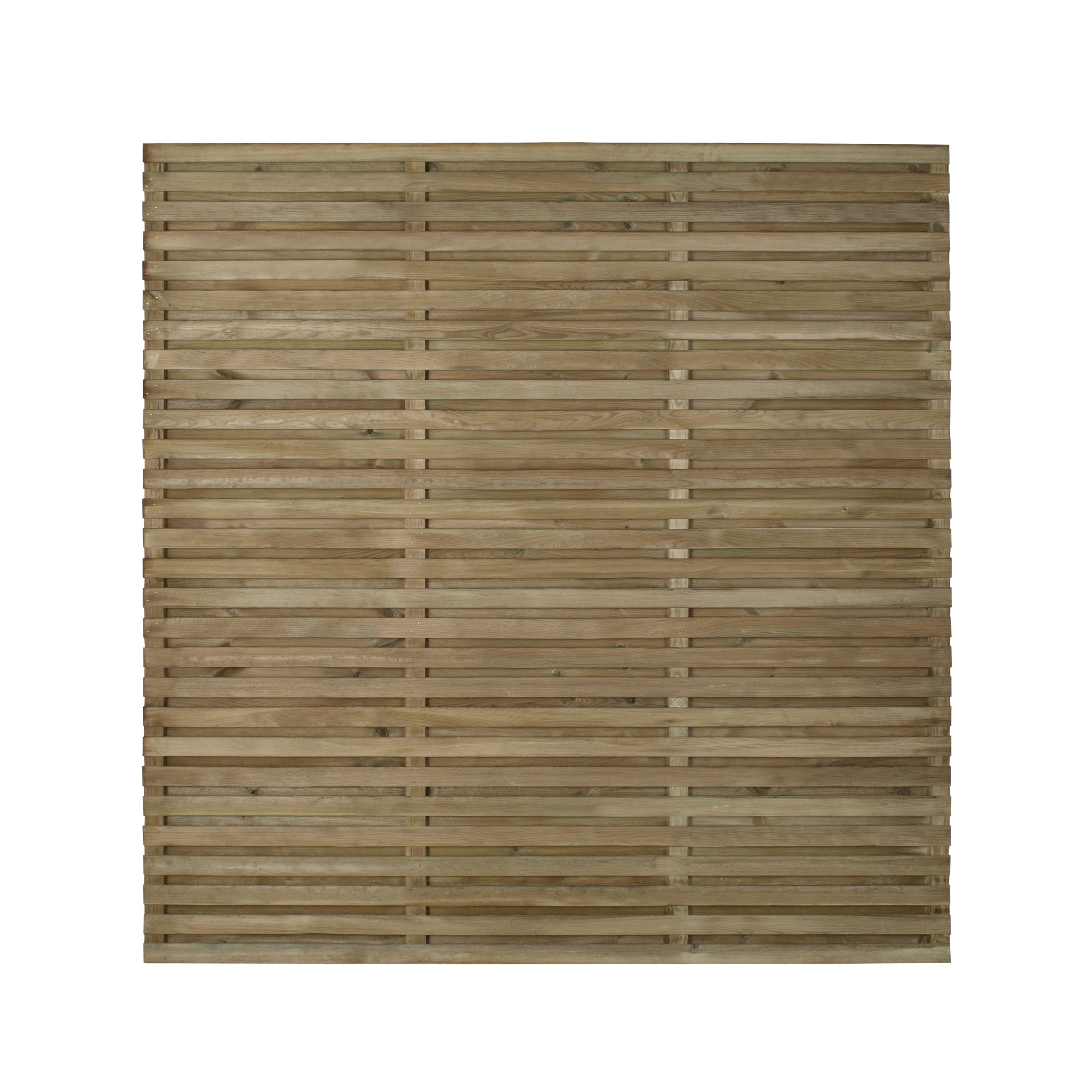 Contemporary Double Slatted Fence Panel (W)1.8M (H)1.8M, Pack Of 3 Price Comparisons | Compare The Build