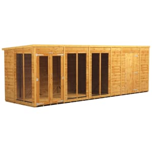 Power Sheds 20 x 6ft Pent Shiplap Dip Treated Summerhouse - Including 6ft Side Store Price Comparisons | Compare The Build