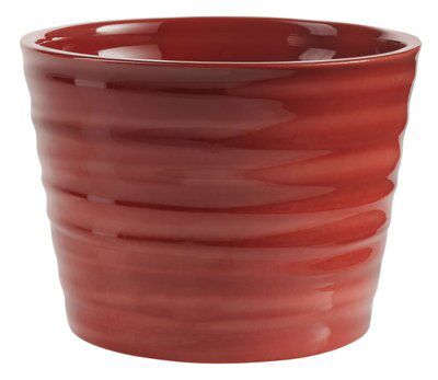 SK Brushed Red Ceramic Plant Pot (Dia)15Cm | Compare The Build