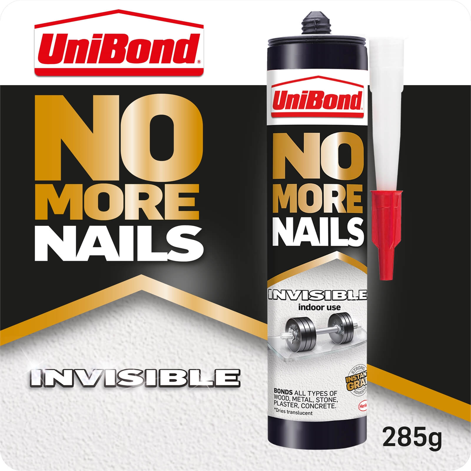 UniBond No More Nails Grab Adhesive Cartridge Invisible 285g Price Comparisons | Compare The Build