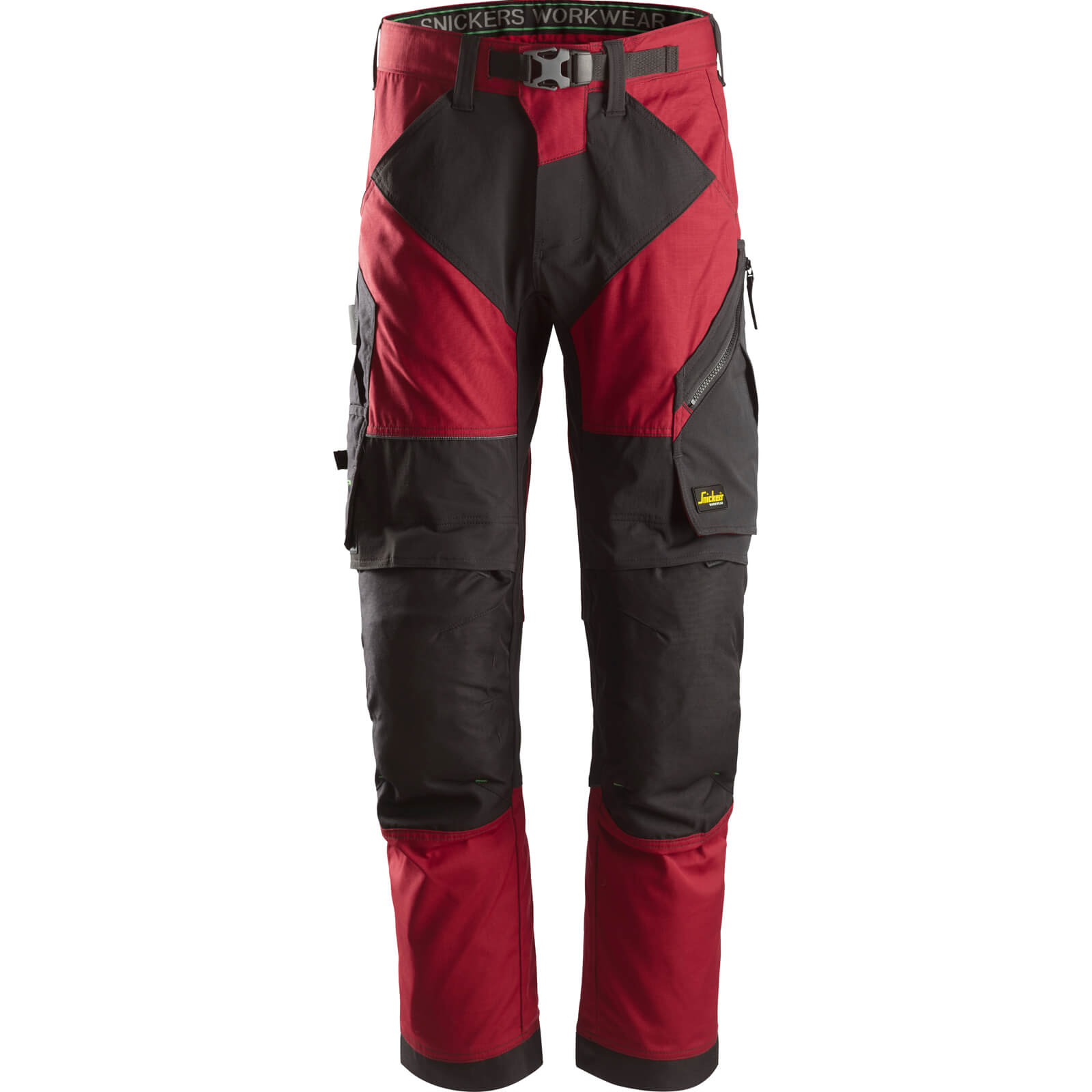 Snickers 6903 Mens Flexiwork Work Trousers Red / Black 31" 28" | Compare The Build