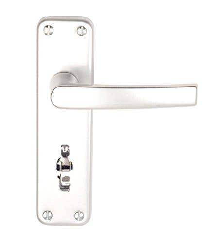 Virgil Straight Privacy Door Handle - Polished Aluminium (Pair) Price Comparisons | Compare The Build