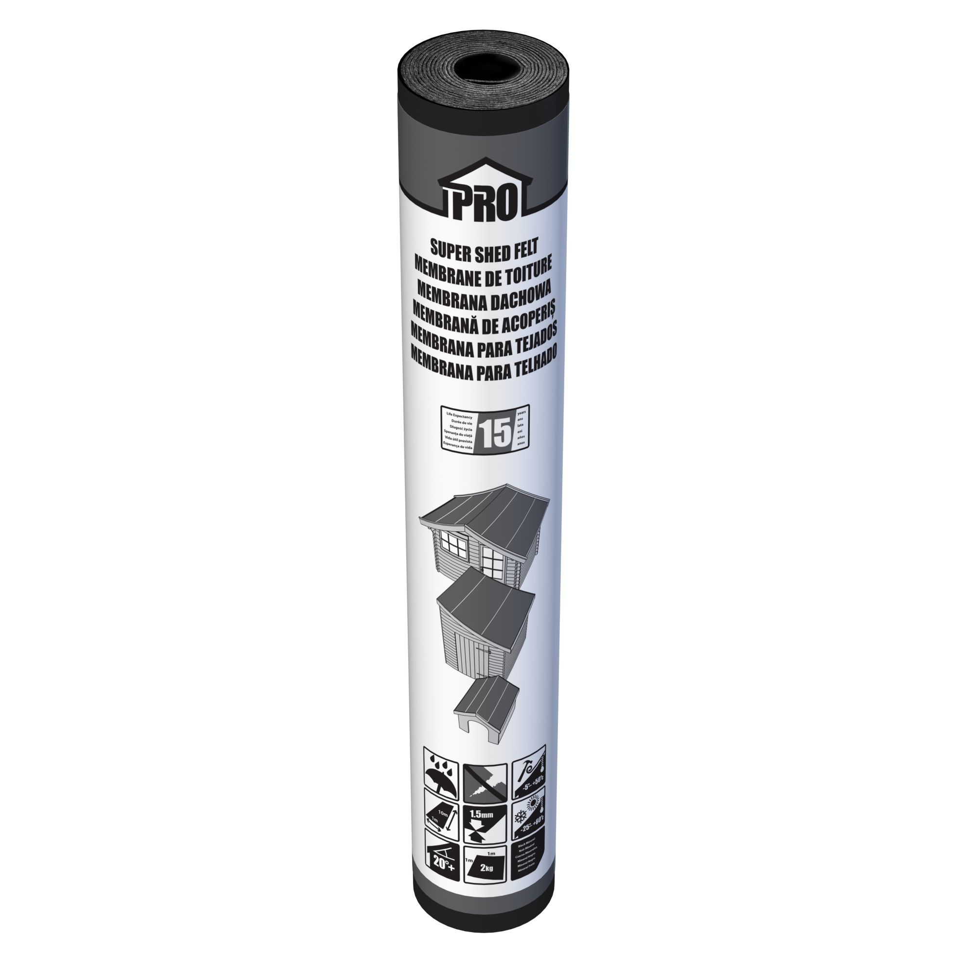 Roof Pro Super Black Shed Felt, (L)10M (W)1M Price Comparisons | Compare The Build