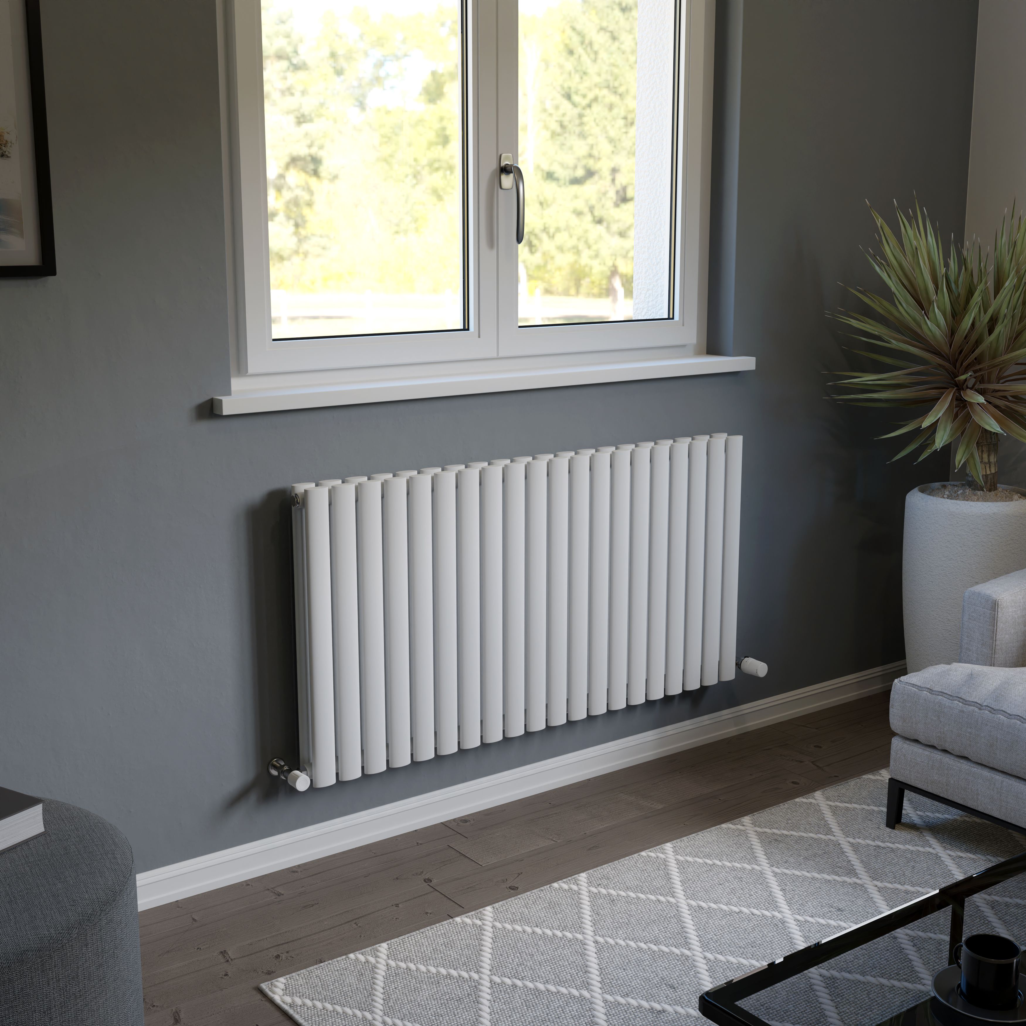 Ximax Fortuna Duplex White Horizontal Designer Radiator, (W)1180mm X (H)600mm Price Comparisons | Compare The Build