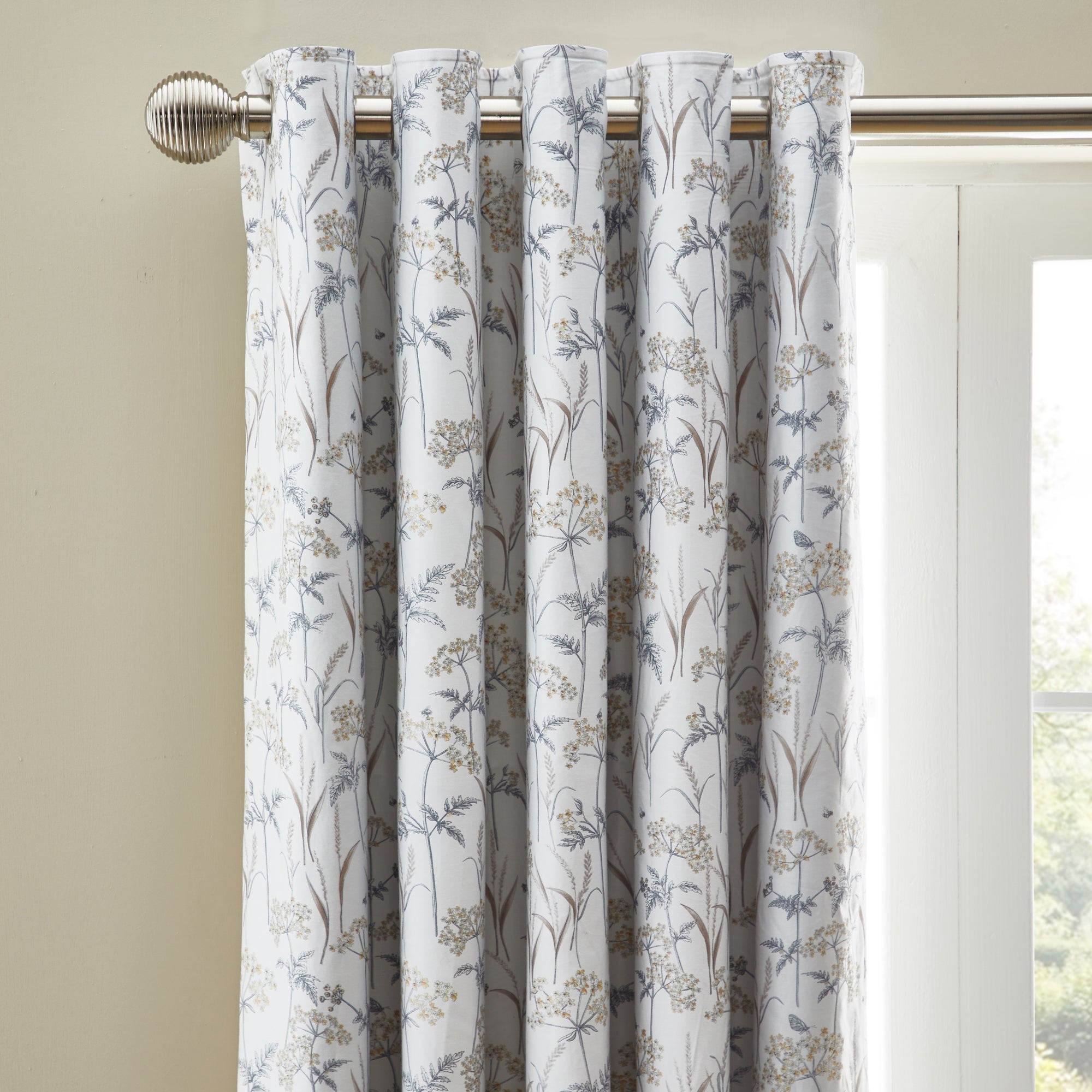 Dorma Cheddleton Blackout Eyelet Curtains White and Grey Price Comparisons | Compare The Build