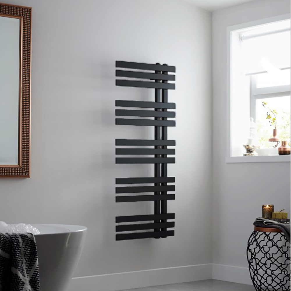 Towelrads Cobham Designer Rail, Black, 1200x500mm Price Comparisons | Compare The Build