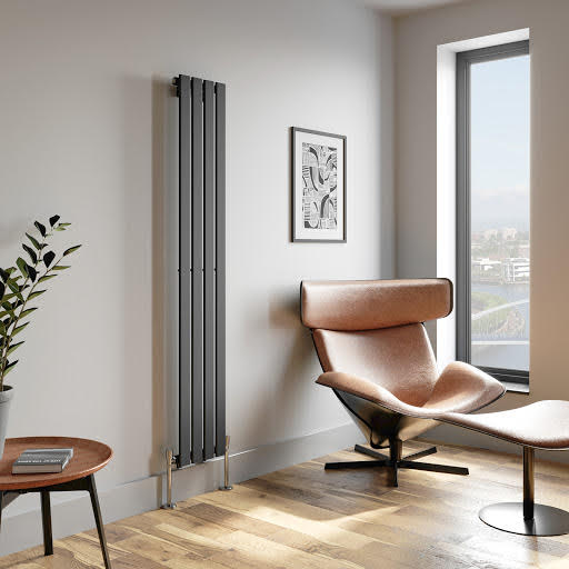 DuraTherm Vertical Single Flat Panel Designer Radiator - 1800 x 300mm Anthracite Price Comparisons | Compare The Build