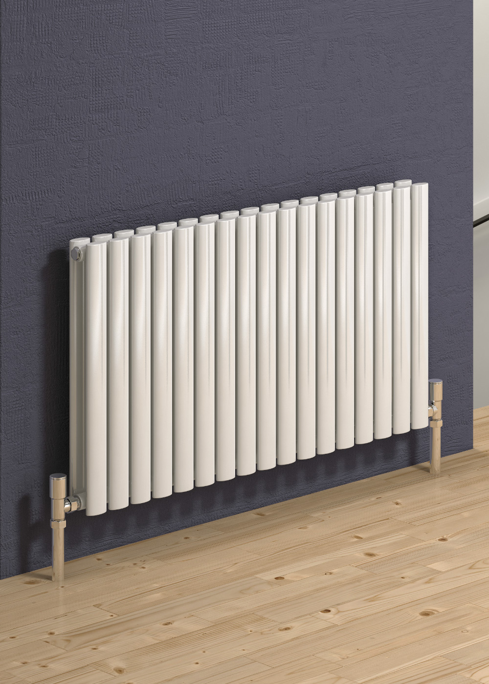 Reina Neva Horizontal Designer Radiator, White, 550mm x 1416mm | Compare The Build