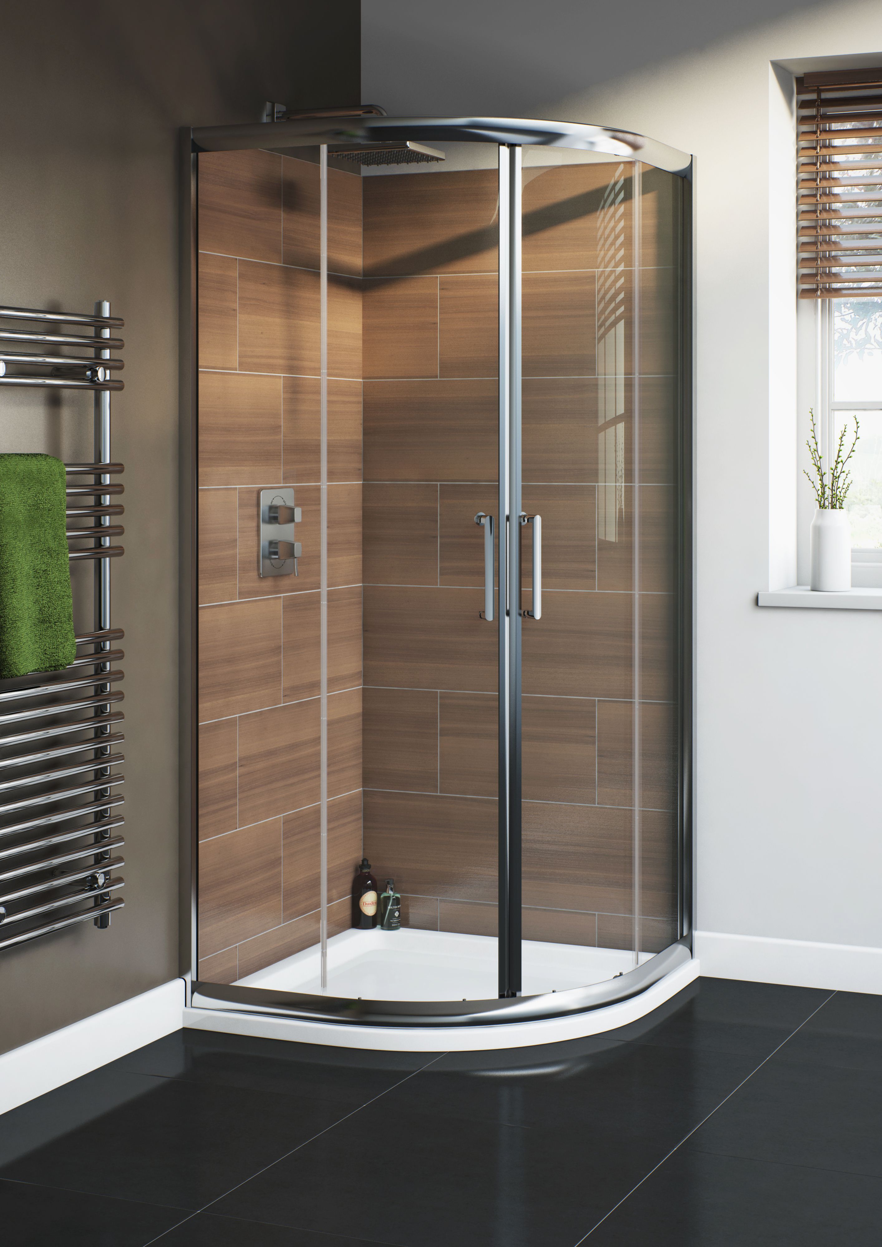 Cooke & Lewis Nadina Quadrant Shower Enclosure, Tray & Waste Pack With Double Sliding Doors (W)900mm (D)900mm Price Comparisons | Compare The Build