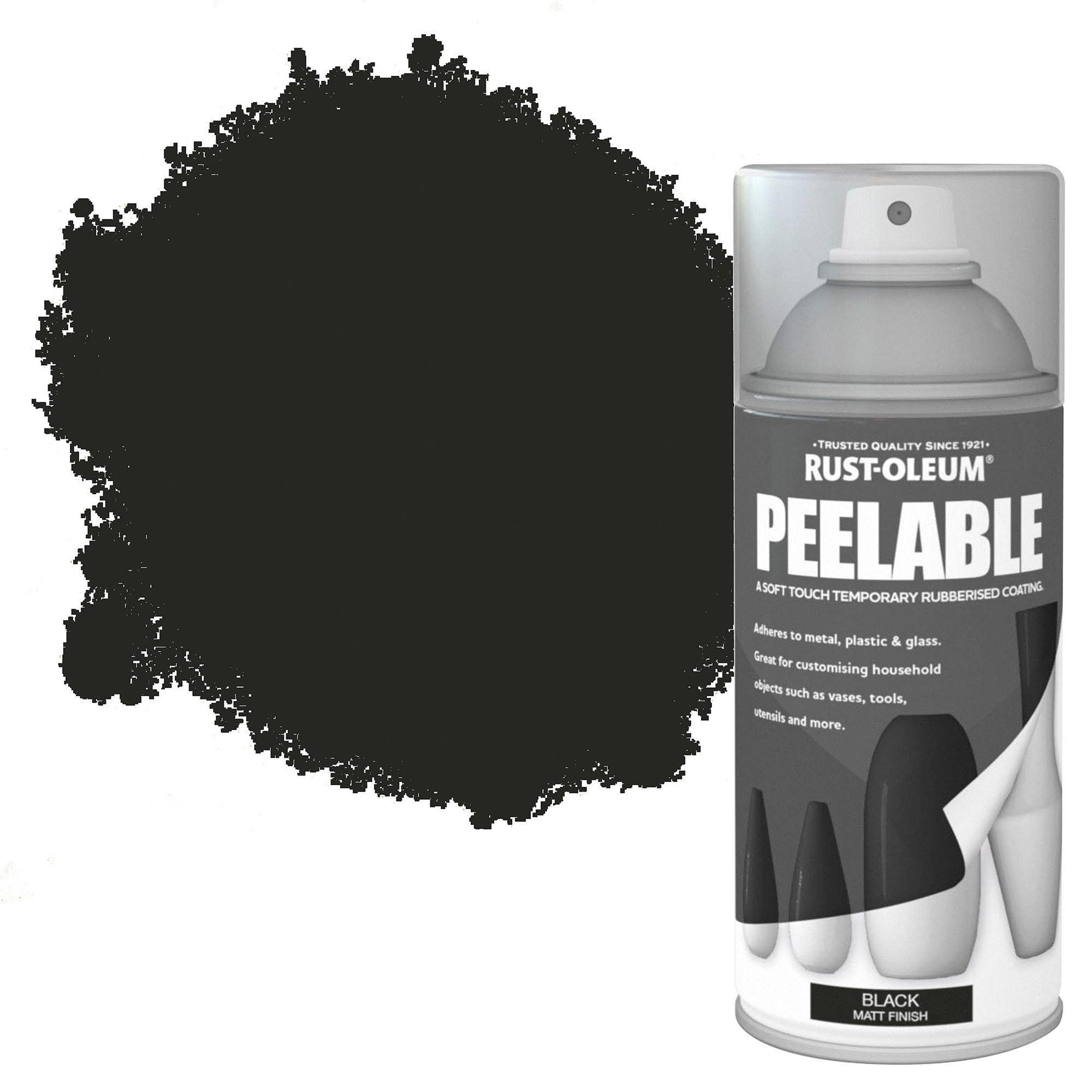 Rust-Oleum Peelable Black Matt Spray paint, 150ml Price Comparisons | Compare The Build