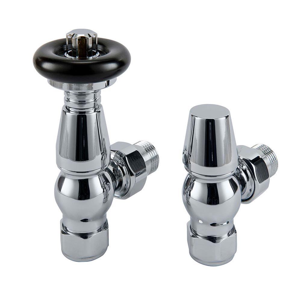 Nordic Thermostatic Valves, Traditional, Chrome/Black Angled Price Comparisons | Compare The Build