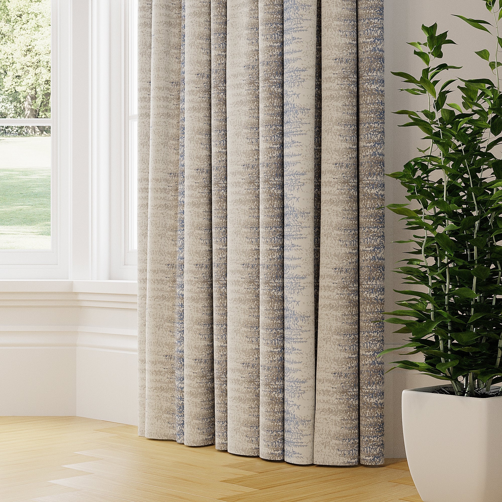 Byron Made to Measure Curtains Blue/Brown/White Price Comparisons | Compare The Build