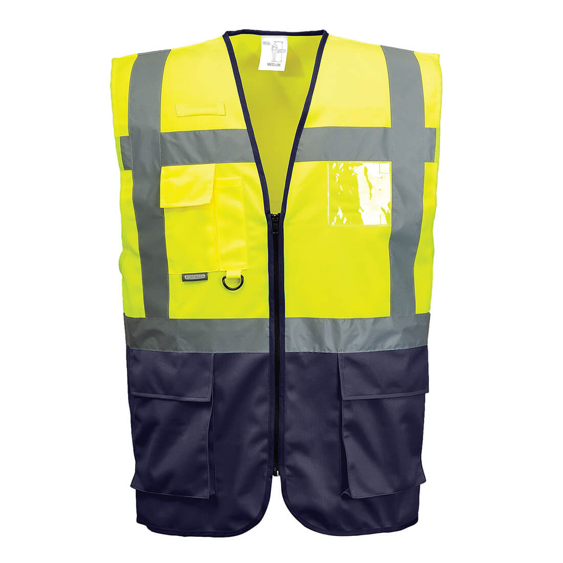 Portwest Warsaw Executive Class 1 Hi Vis Vest Yellow / Navy L Price Comparisons | Compare The Build