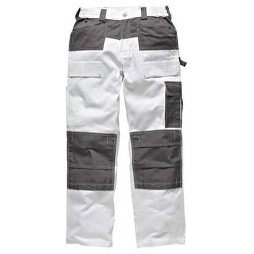 Dickies Mens Grafter Duo Tone 290 Trousers White / Grey 40" 30" Price Comparisons | Compare The Build