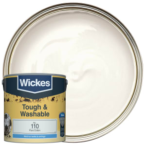 Wickes Tough & Washable Matt Emulsion Paint - Pure Cotton No.110 - 2.5L Price Comparisons | Compare The Build