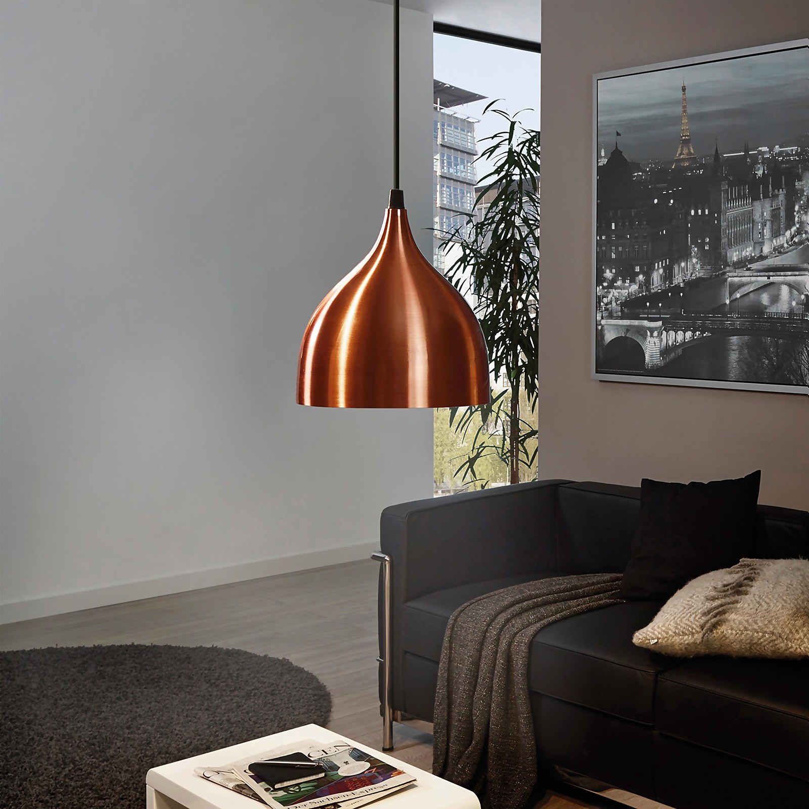 Eglo Coretto Pendant Light - Brushed Copper | Compare The Build