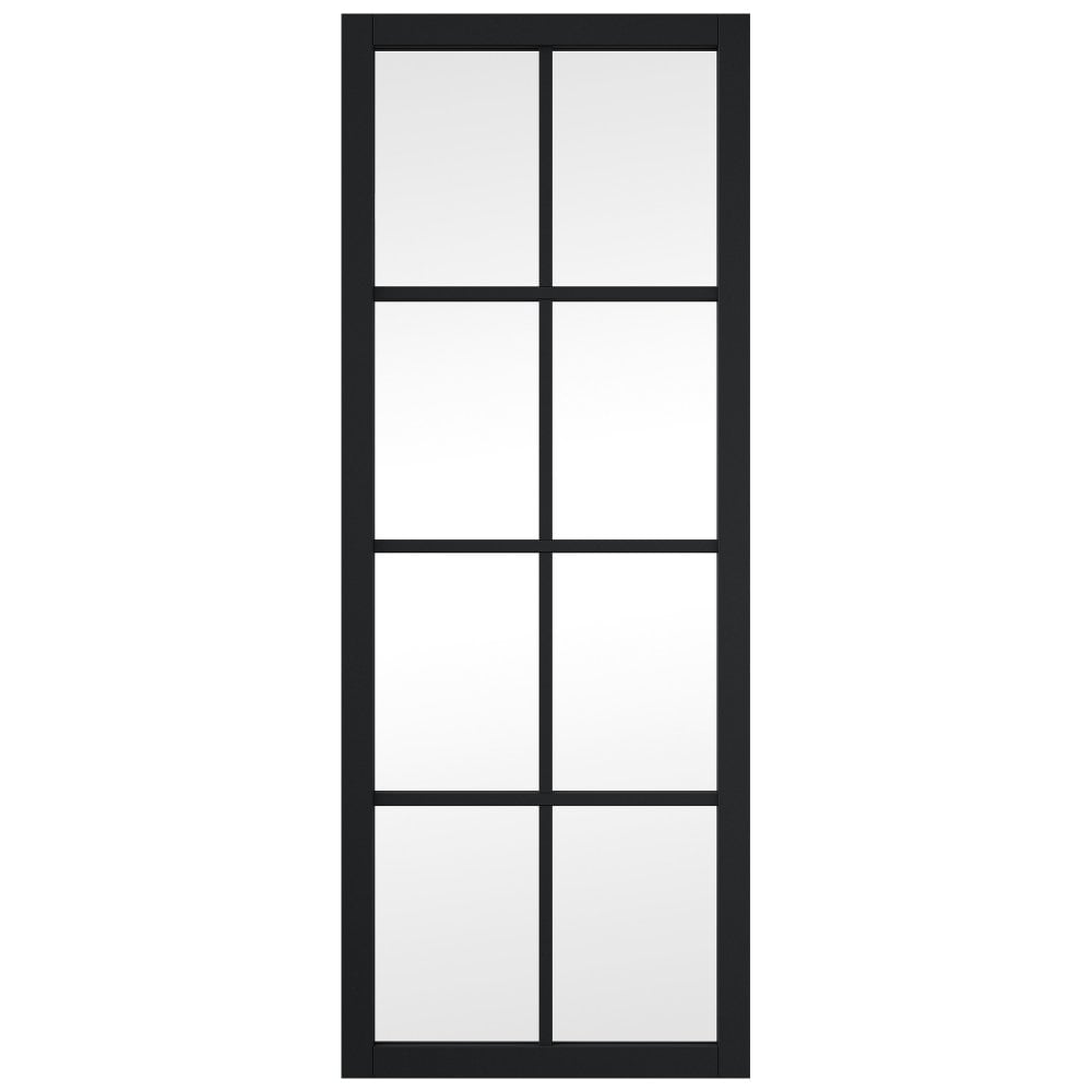 Jeld-wen Matt Black Slim-line 8 Panel Clear Glazed Interior Door 1981mm x 762mm (Black Handle) Price Comparisons | Compare The Build